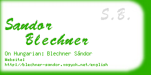 sandor blechner business card